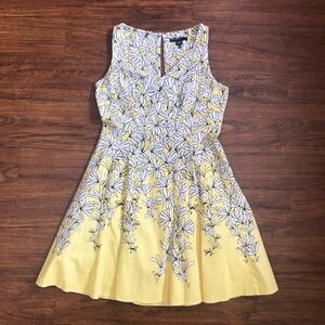 Maggy London Floral Dress in Yellow and White